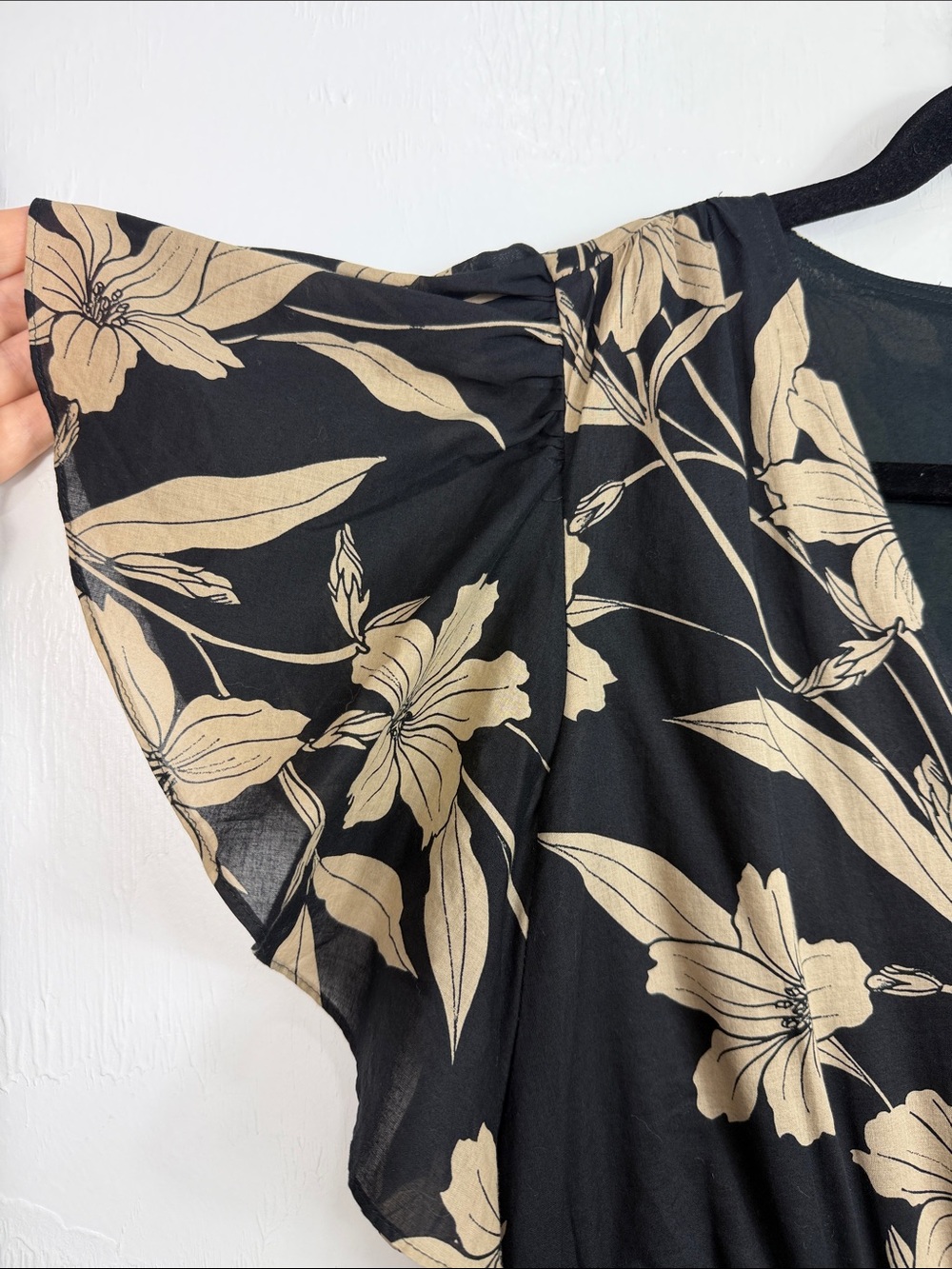 NWT Lauren Ralph Lauren Voile Floral Tiered Maxi Dress Black Beige Size 6 - Picture 4 of 10